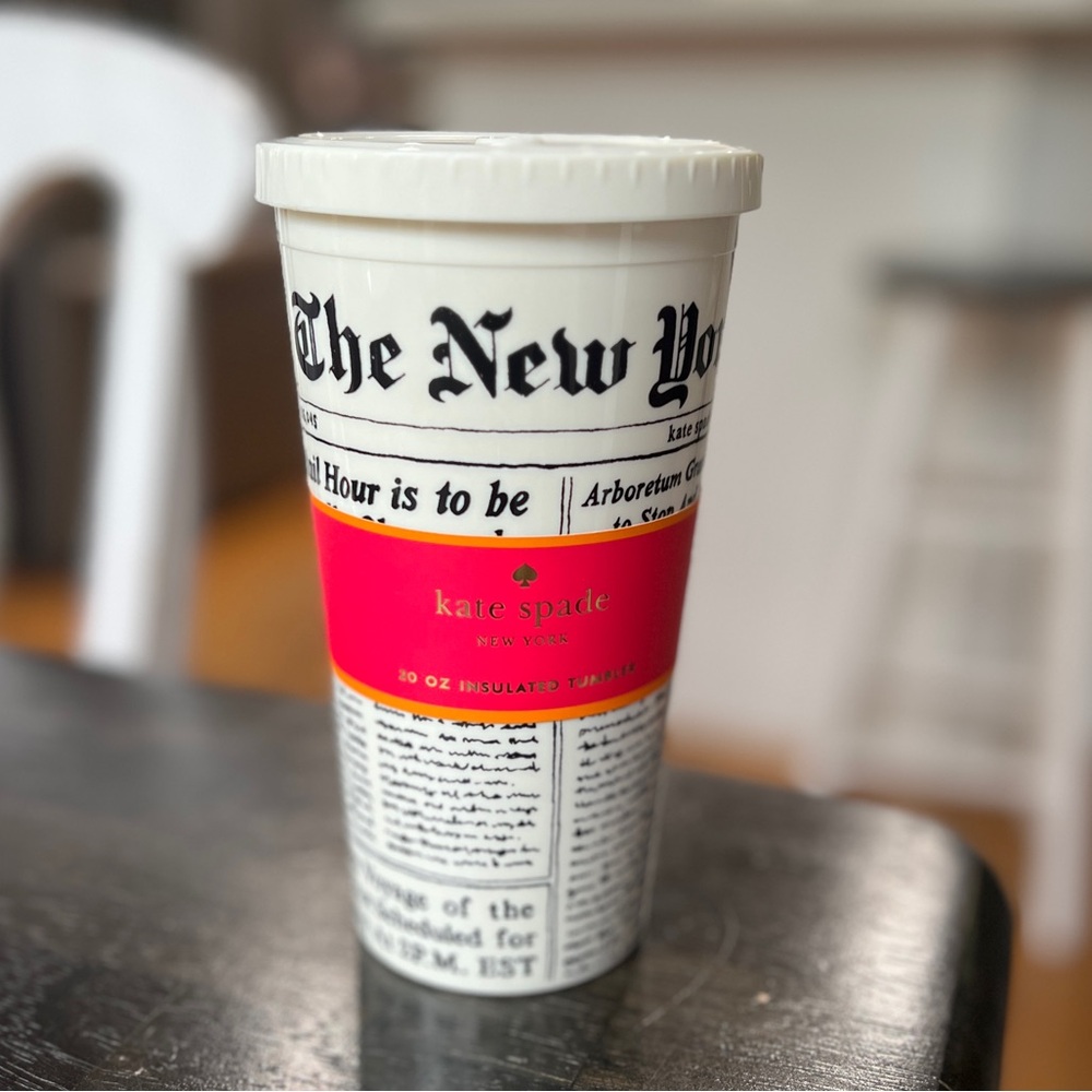 KATE SPADE ♠️ Newspaper Tumbler cup, NEW, grad gift for journalism student